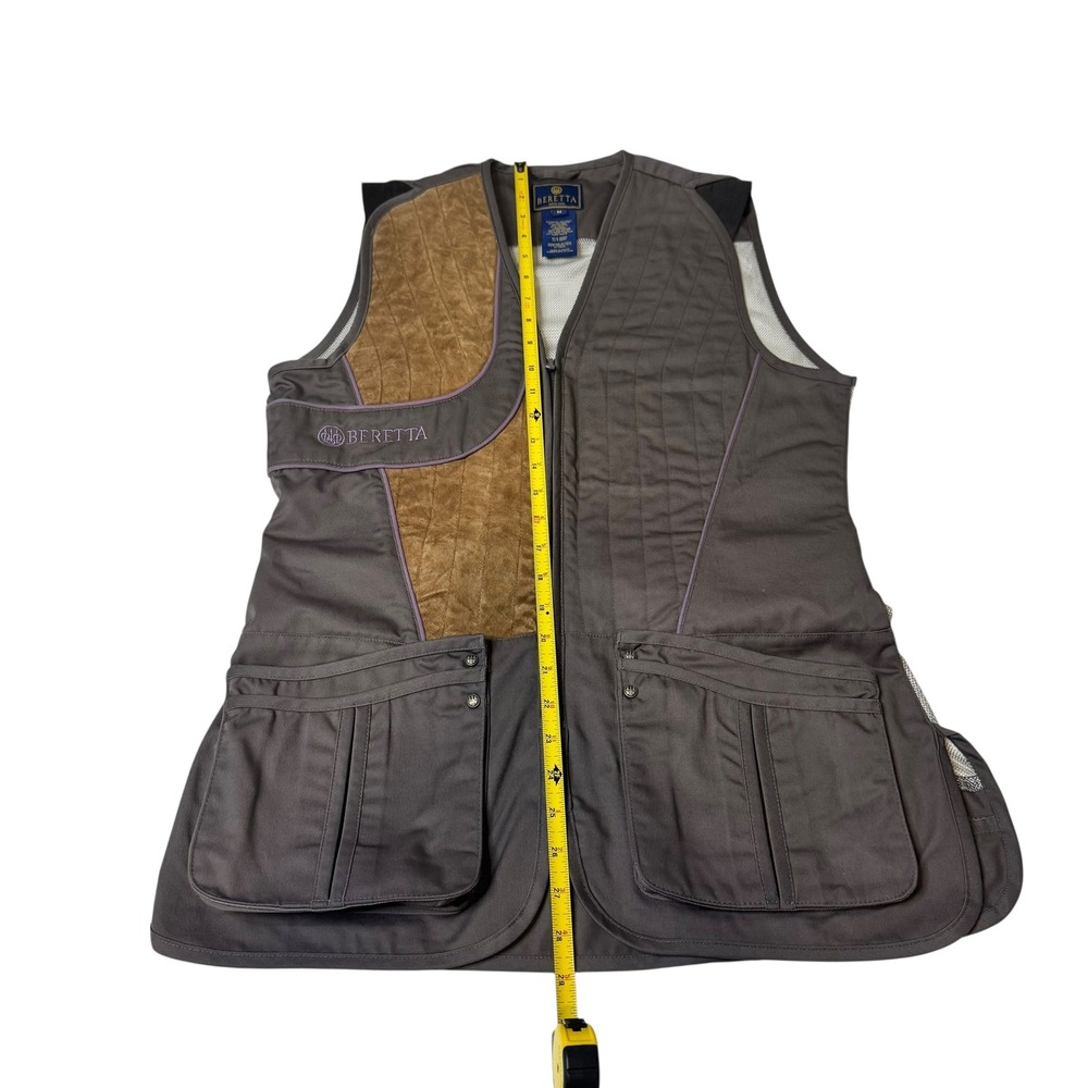 Beretta Silver Pigeon Shooting Vest Womans Medium Grey Tan Right Hand Recoil Pad - Picture 5 of 11